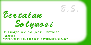 bertalan solymosi business card